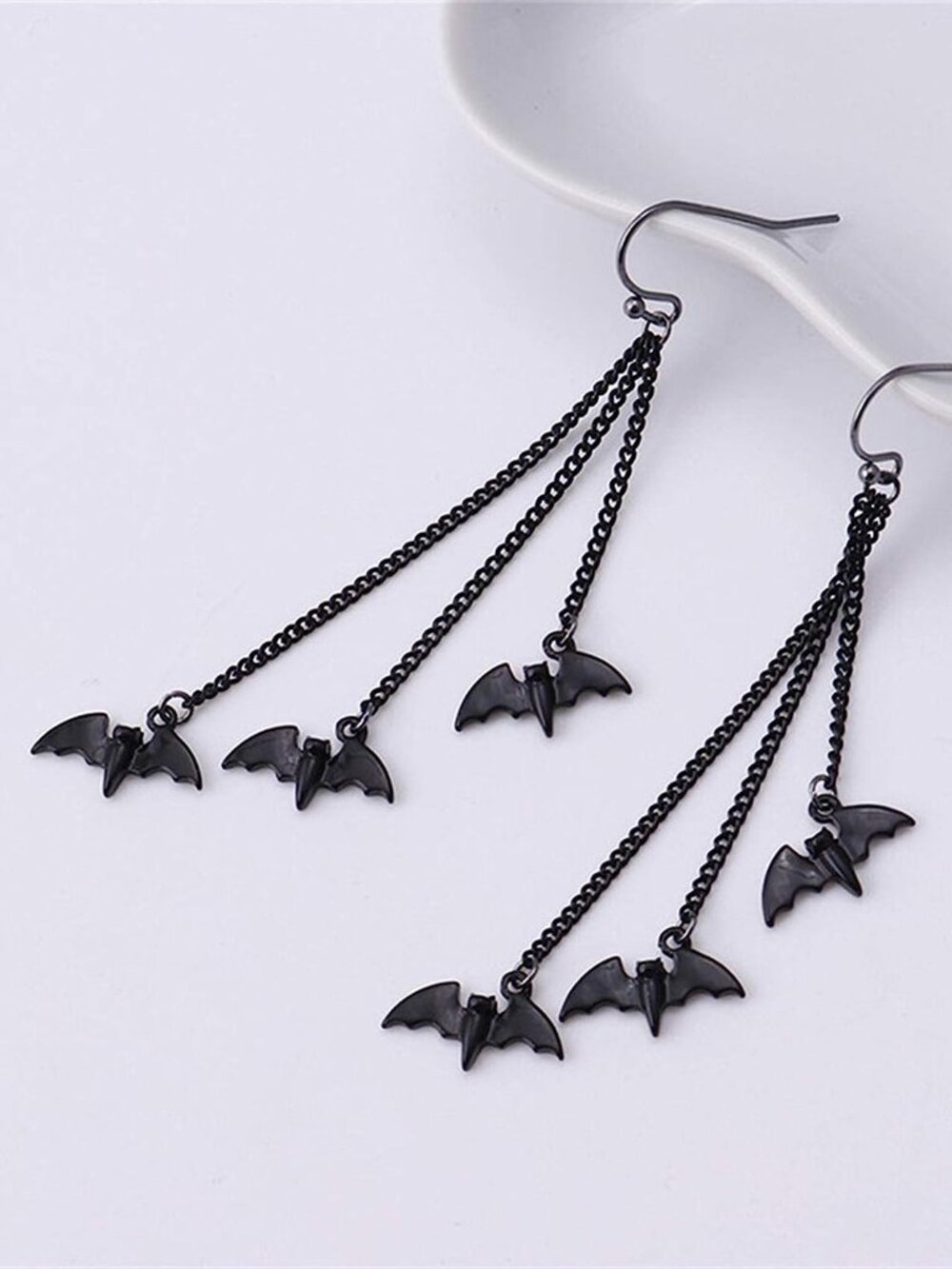 Bat Dangle Earrings Gothic Goth Halloween Vampire Punk Witchy Costume Jewelry